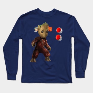 Groot pushing the button Long Sleeve T-Shirt